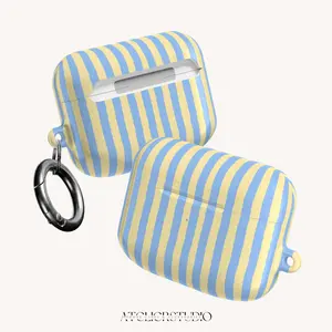 Blue Yellow Striped AirPod Case | airpods, airpods case, airpods case cute, airpods pro case