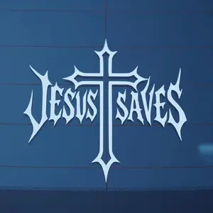 Jesus Saves | Car Sticker Vinyl Decal | Windows Laptops Etc V