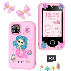 Mermaid Children's Smart Phone, 2.8 Inch Touch Screen with Dual Camera Selfie Function, Includes 8GB Memory, 28 Educational Enlightenment Games & MP3 Music Player, Ideal Christmas Birthday Gift for 3-10 Year Old Boys & Girls