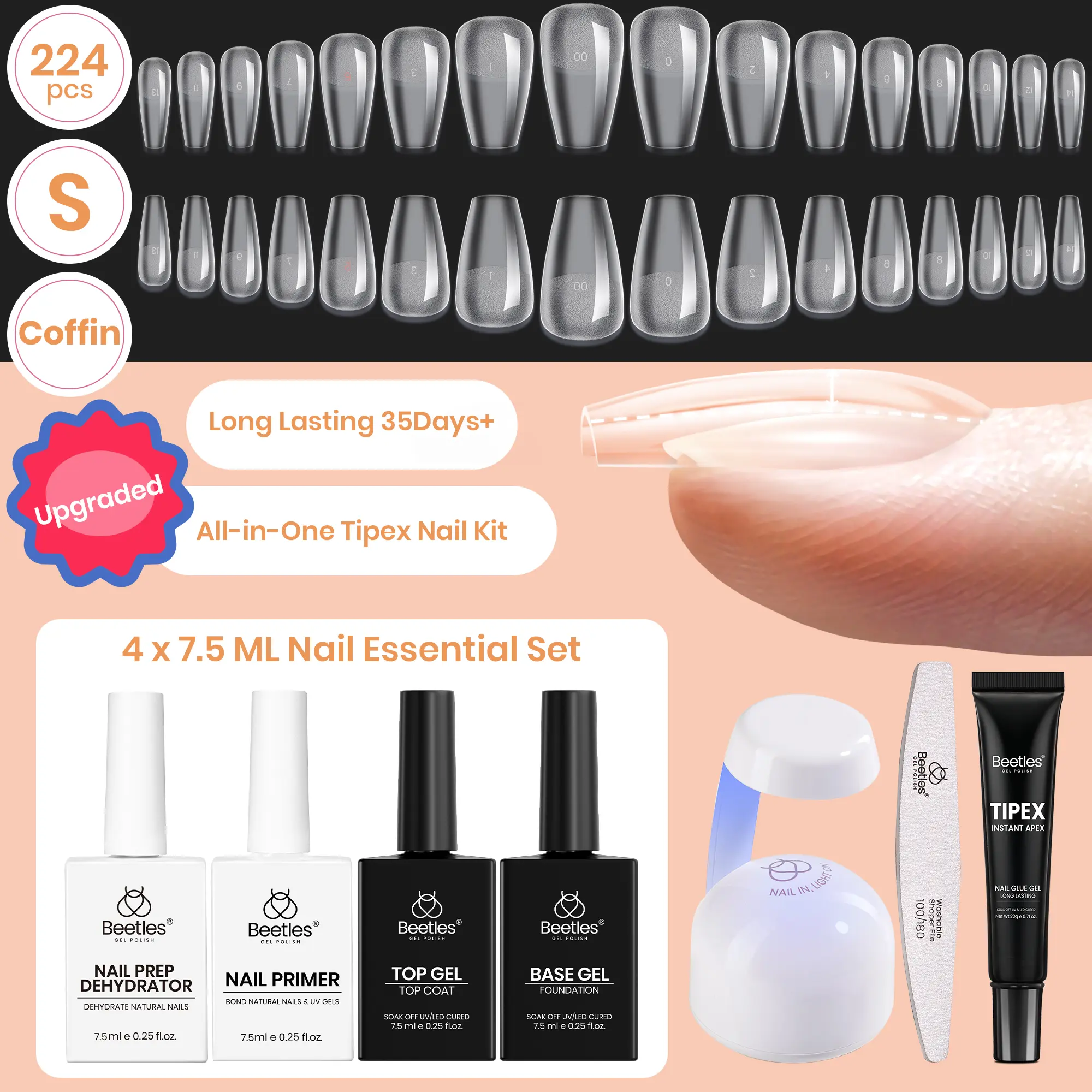 Short Coffin 【Kit】16 Sizes-224 Pcs