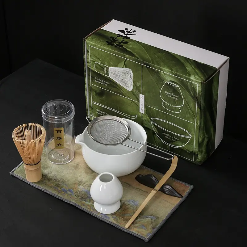 4pcs/7pcs Tea Whisk Matcha Brush Set, Song Dynasty Tea Ceremony Tools Kit, Japanese Gift Box, Traditional Tea Accessories