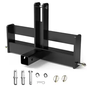 GARVEE 3 Point Hitch Receiver for Category 1 Tractors with 2" Receiver Drawbar Attachments, Quick Hitch, Heavy-Duty Steel, Rust-Resistant, Includes Suitcase Weight Brackets for Farming and Hauling