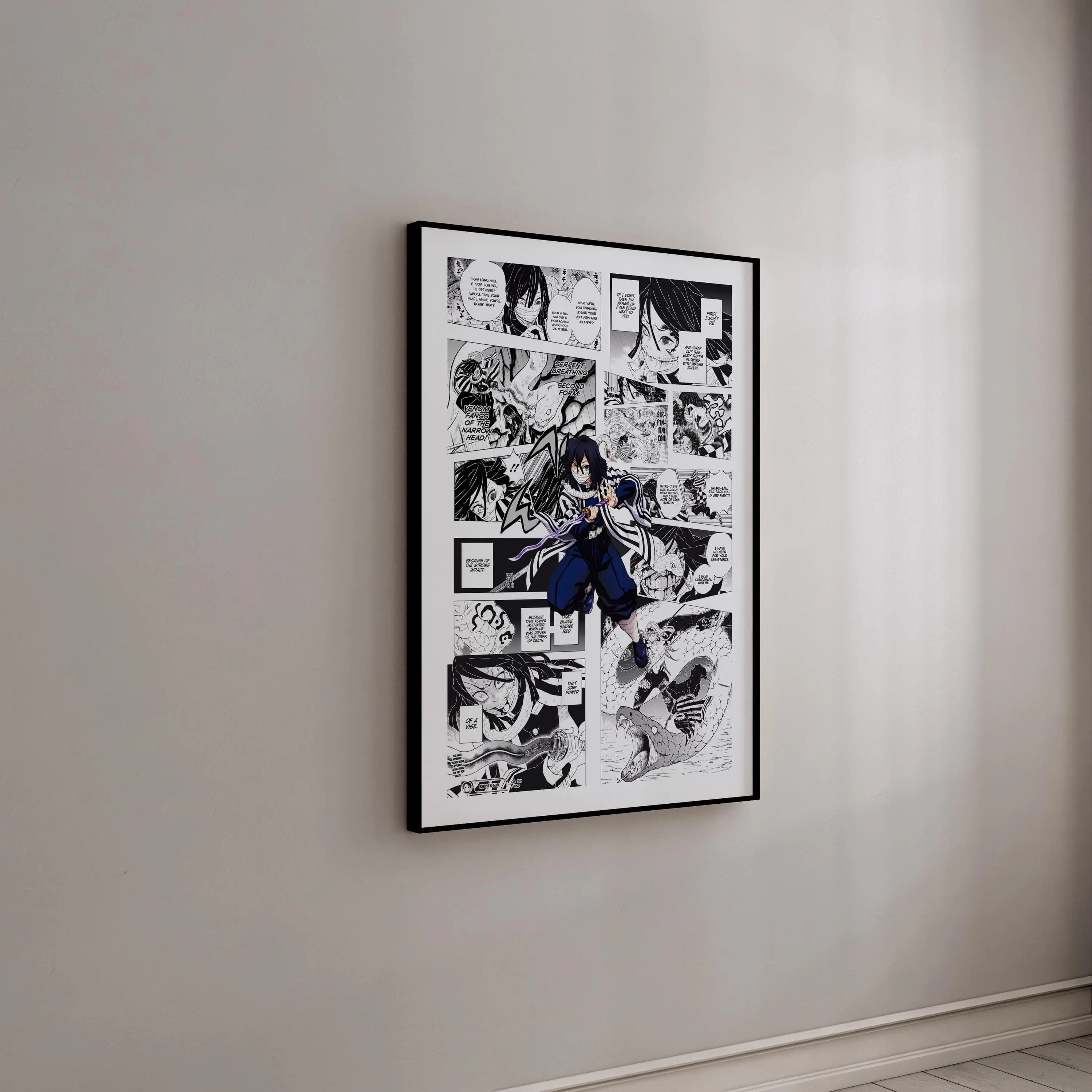 [Sale Up To 40%] Obanai Iguro Manga Poster, Demon Slayer Anime Wall Art, Curated Manga Panels Print, Dark Anime Room Decor, Gift for Anime Fans