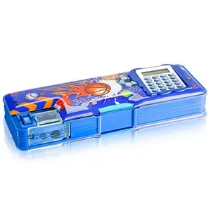 Henoyso Multifunctional Pencil Box for Boys Basketball Pencil Case with Calculator and Sharpener Cool Cute Pencilcase School Supplies Essentials Christmas Birthday Gift Present for Kids Teen