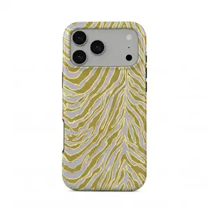 Indie Sleaze Olive Zebra Print iPhone 17 Promax Shockproof Case with Vintage 70s Animal Stripe Design, Cover for Iphone 17 promax, 17 Pro, 16 Promax, 16 Pro