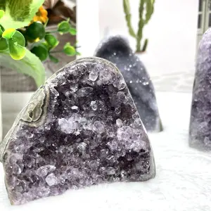 IG Crystal Natural Amethyst Geode Cave Healing Crystal Stones Rock Cluster Druzy