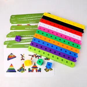 Building Block Plastic Blocks Teaching Training, Boys Girls Baby Puzzle Desktop Intelligence Toy, Montessori Early Education