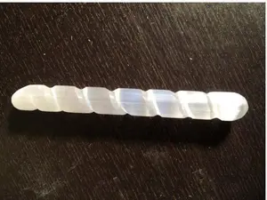 Selenite Wand - Clear, Spiral Design with Smooth Finish, Ideal for Meditation and Spiritual Practices