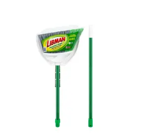 Libman 2 Piece Steel Handle Angle Broom and Dustpan Green Steel Handle