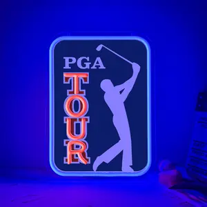 PGA TOUR Golf Neon Sign Light With Brightness Adjustment Control USB Connector for Man Cave Bar Pub Beer Lift Neon Lamp Wall Decoration