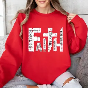 Faith Cross Sweatshirt, Faith Cross Bible Verse Sweatshirt, Faith-Based Christian Crewneck, Inspirational Religious Sweater, Christian Easter Gift
