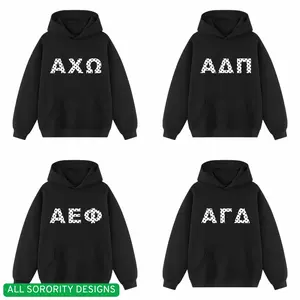 Spot On Printed Sorority Black Hoodie, Greek Hoodie, Matching Sorority Sister Outfit, Cozy College Pullover, Big Little Gift Idea