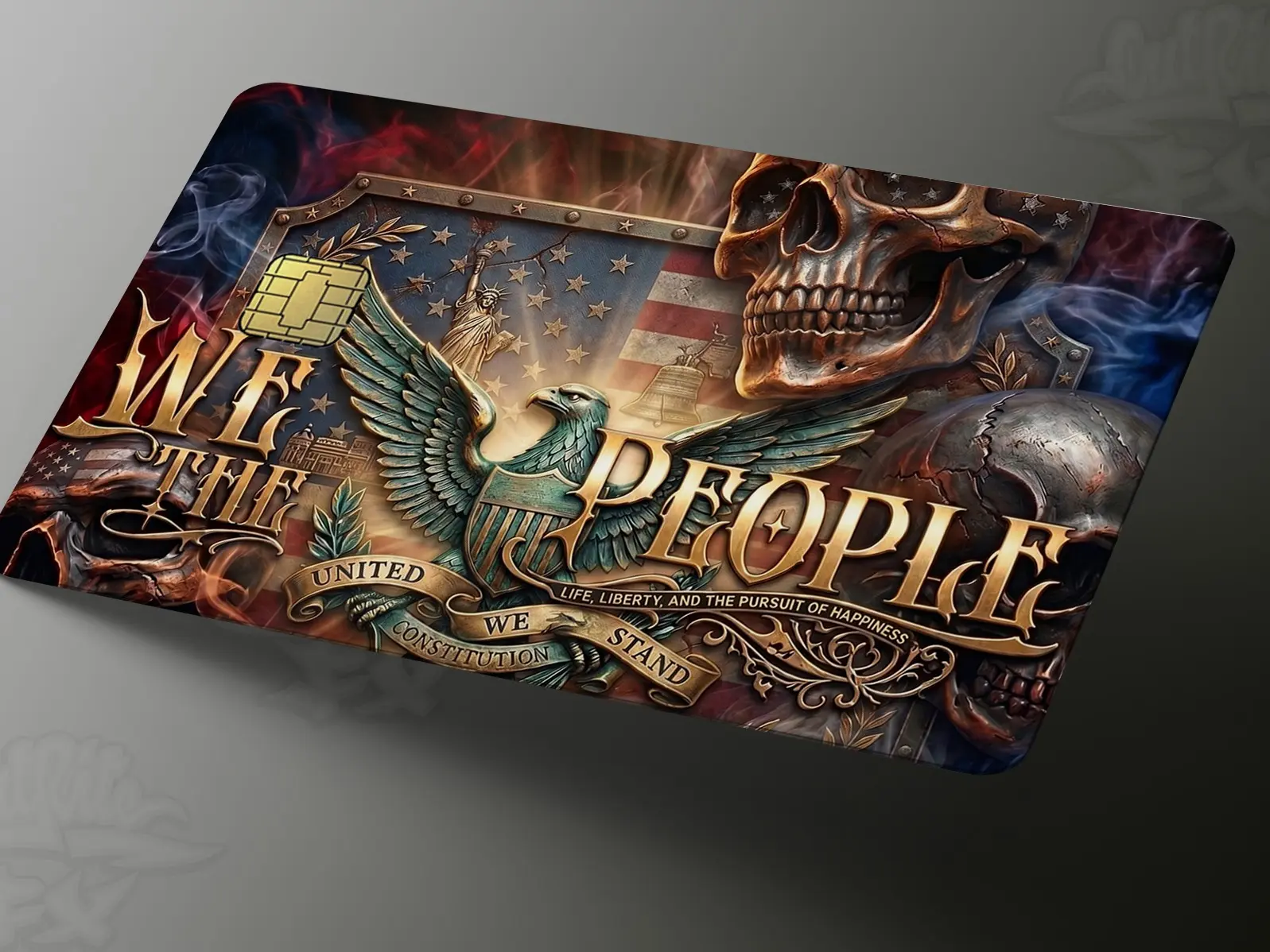 We the People American Pride Credit Card Wrap Decal Sticker Vintage Marker Durable Adhesive Stickers for American Identity and Patriotism