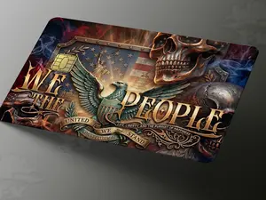 We the People American Pride Credit Card Wrap Decal Sticker Vintage Marker Durable Adhesive Stickers for American Identity and Patriotism