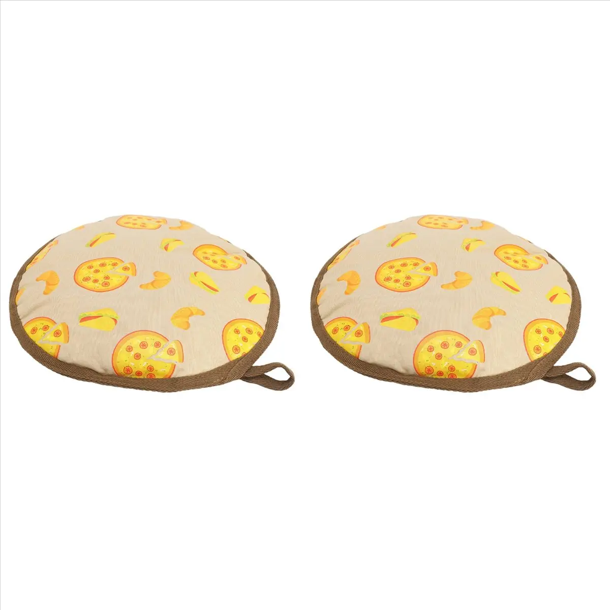 2-Pack 12-In Round Thermal Cloth Kitchen Tortilla Warmer Pouches, Microwavable Snack Containers for Cooking Corn Flour Burritos, Tool Organizer Accessory for Family Events & Restaurants, Party