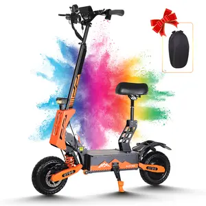 GT08 60V 27AH Electric Scooter for Adults 5600W Dual Motor 50MPH Speed 40 Miles Range Foldable Detachable Seat 11" Off-Road Tires Shock Absorption 440 lbs Capacity