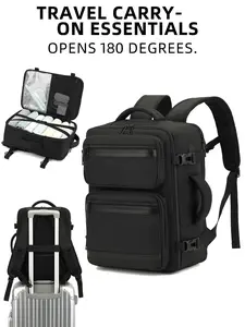 Mens Travel Backpack, 30L Lightweight Carry on Backpack for Women, Expandable Business Backpacks, Waterproof Hiking Daypack for Outdoor Sports Rucksack Casual Daypack, Travel Essential, Blac, Laptop Travel Backpack, Traveler Essentials Backpack