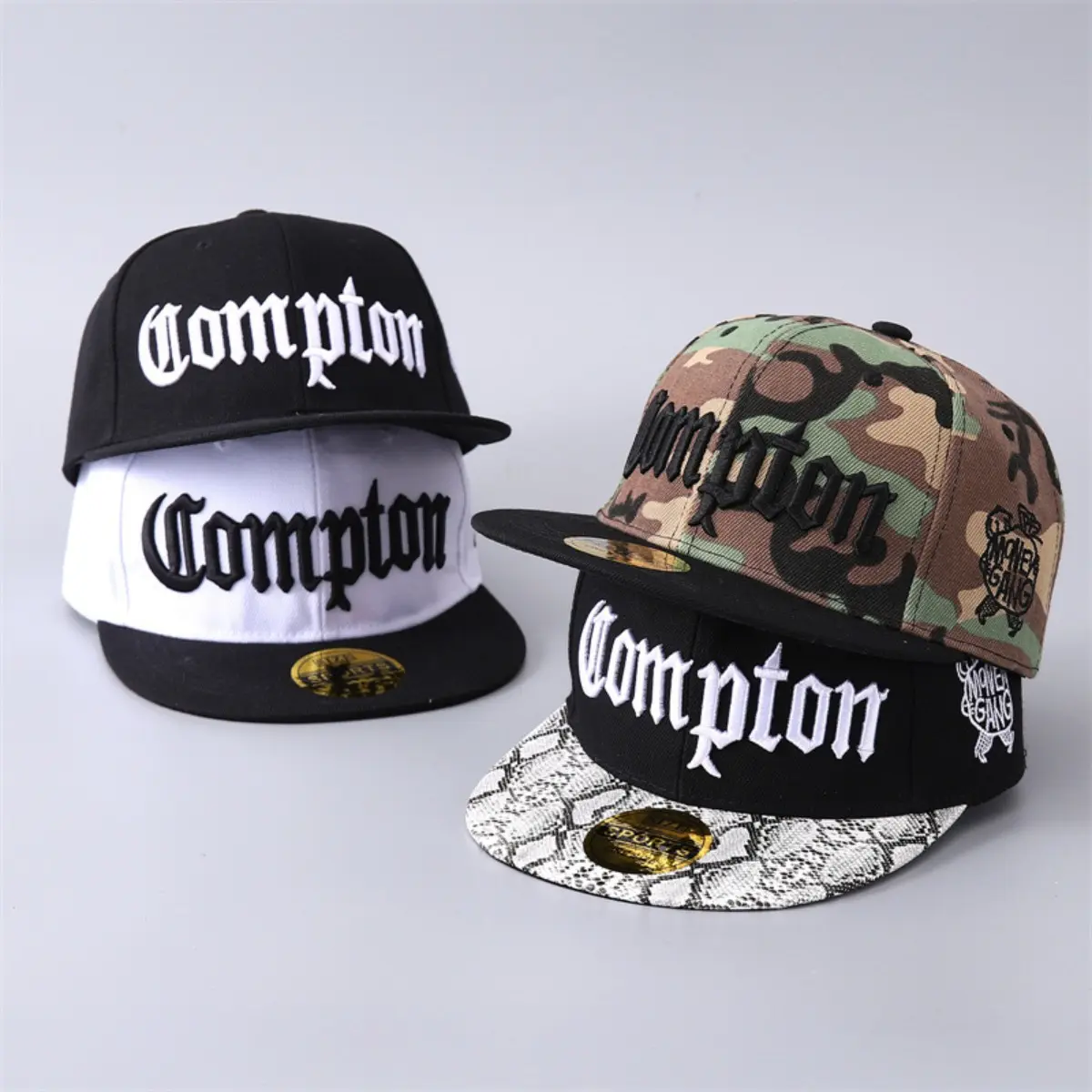 Compton Baseball Cap Hip-Hop Flat-Brim Camouflage Sports Cap