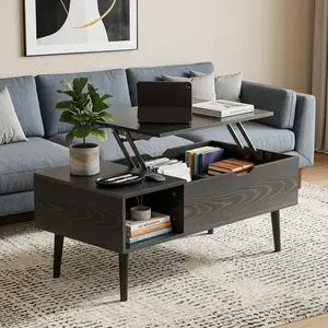 2 Colors Lift Top Coffee Table, Adjustable Shelf & Hidden Storage Compartment, Modern Living Room Center Table, Space-Saving Multifunctional Coffee Table