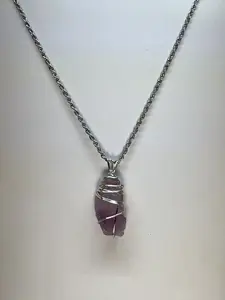 Amethyst Natural Custom Wire Wrapped Pendant