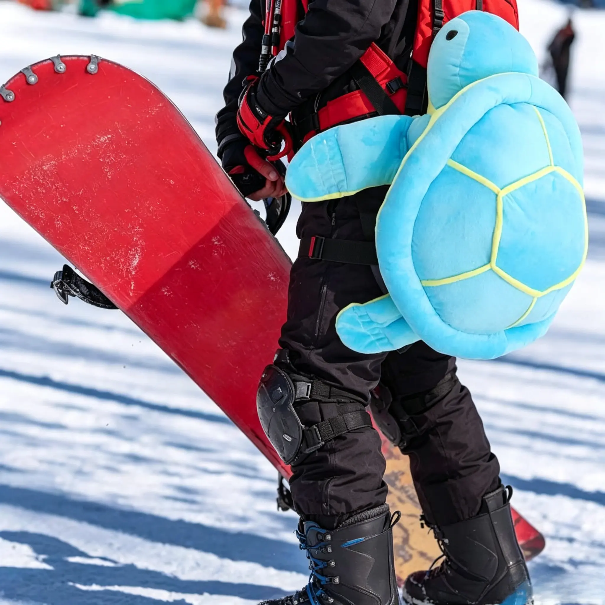 Turtle Shape Padded Hip Butt Protector Rabbit Plush PP Cotton Thickened Butt Cushion Impact‑Resistant Protective Gear for Skiing Snowboarding Ice Skating Roller Skating, for Adults Boys Girls