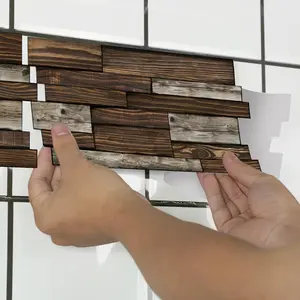 Wood Grain Pattern Self-adhesive Wall Sticker, Waterproof & Oil-proof Wall Decal, Decorative Wall Sticker for Home Kitchen Bathroom, Peel and stick wallpaper designs