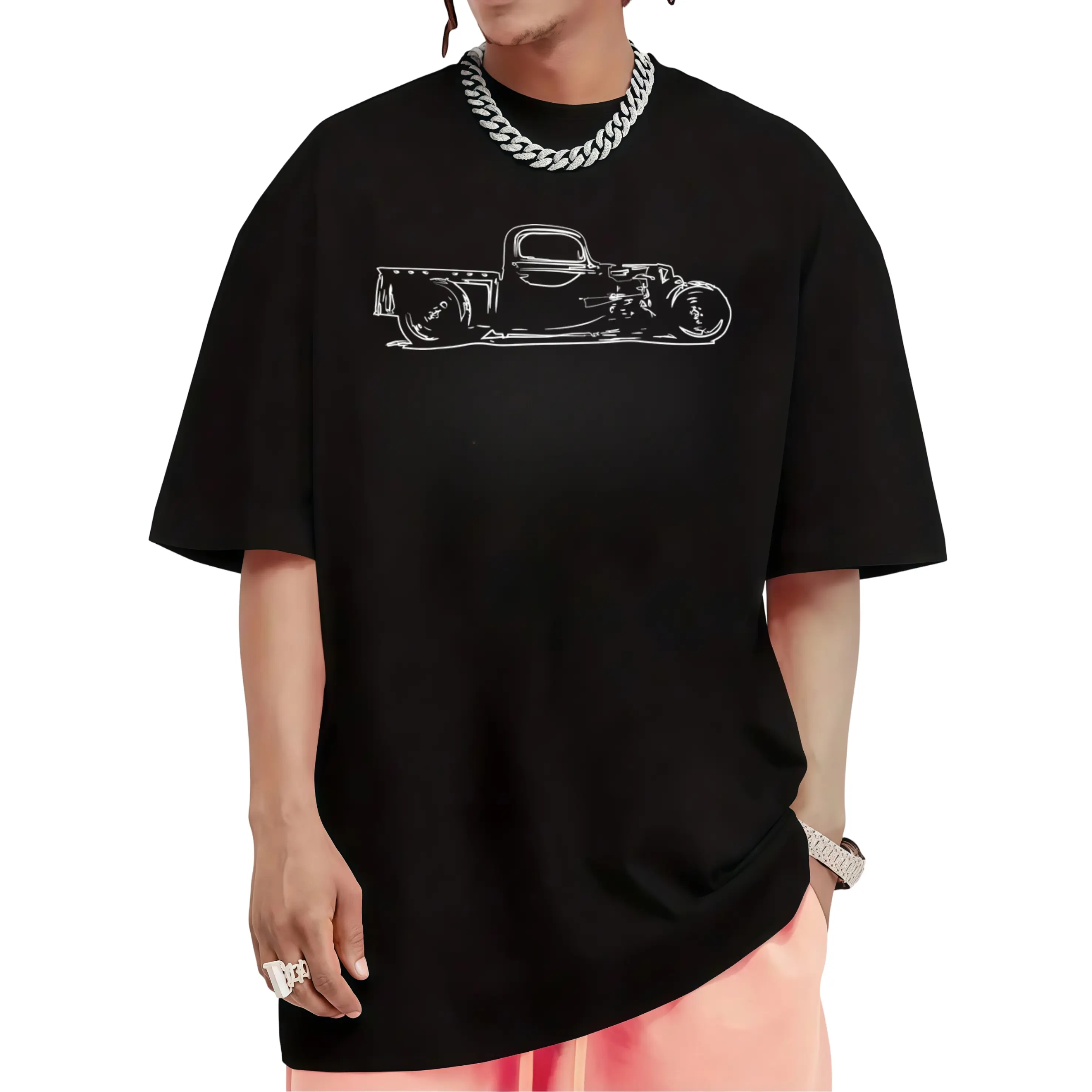 Rust Bucket Outline Rat Rod Hot Rod Steampunk T-Shirt