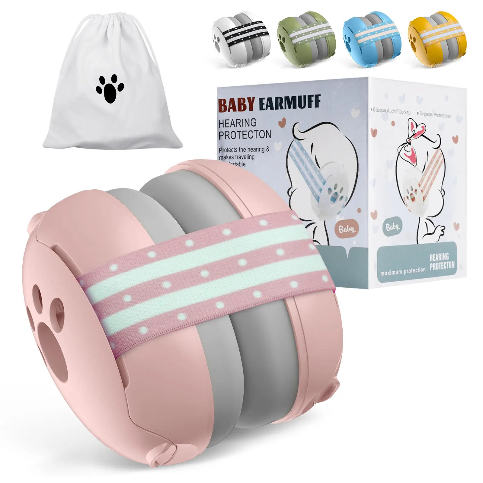 BabyBond Baby Ear Protection Ultra - Comfort Baby Headphones: Noise Reduction Earmuffs Against Hearing Damage and Improves Sleep for Babies and Toddlers up to 36 Months Newborn Travel Headband,  Soft Padding