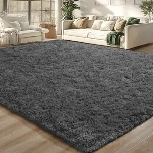 Ultra Soft Tie-Dye Plush Rug, Deep Color Solid Living Room Mat, Durable and Easy to Clean, Perfect for Sofa and Bedroom Bedside, Fluffy Area Rug