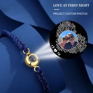 Personalized Photo Projection Bracelet • Handmade Braided Rope Bracelet • Custom Photo Bracelet • Couple Bracelet•Gift for Mom• Gift for Dad