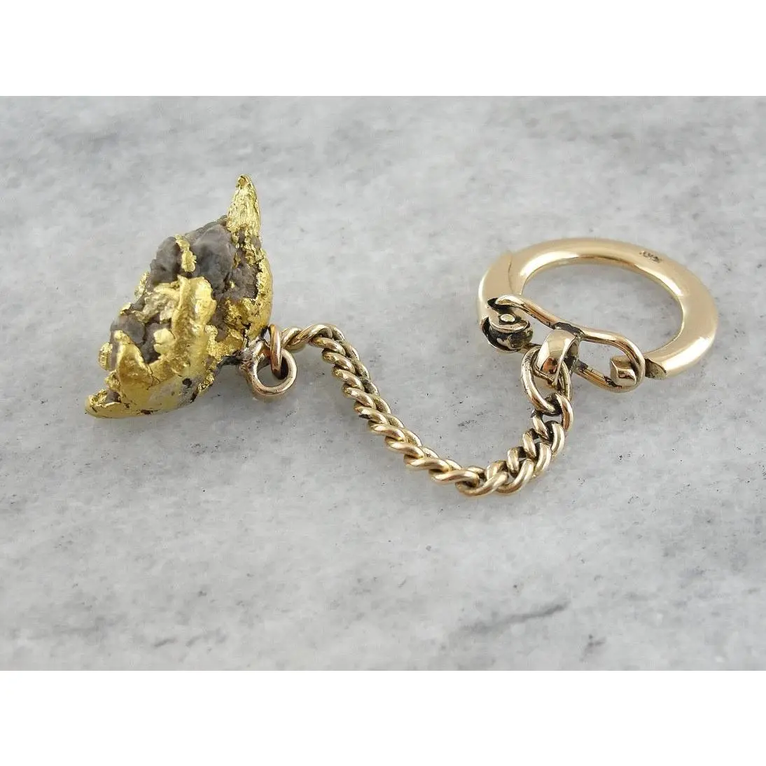 Pure Gold Nugget Key Fob