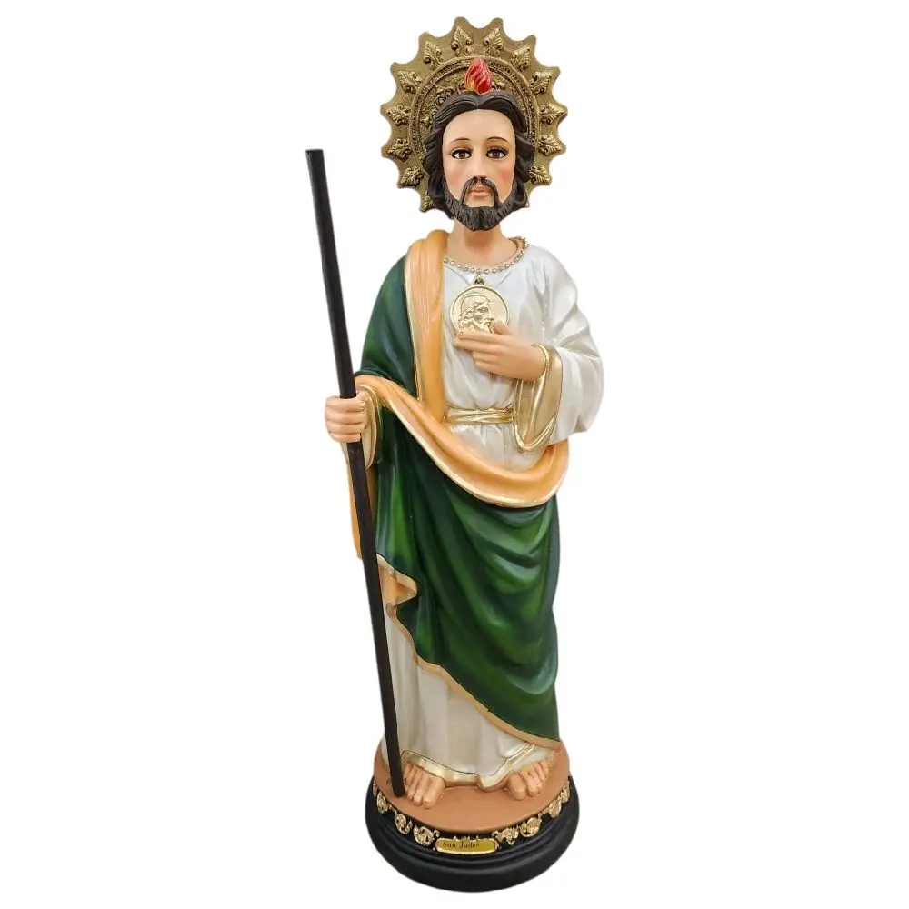 San Judas 30" Inches Tall Classic Grabado, Con Tela o Blanco  Statue - Saint Jude Standing Figure in Box - New and Unopened Religious Decor Standing Tadeo Ornaments