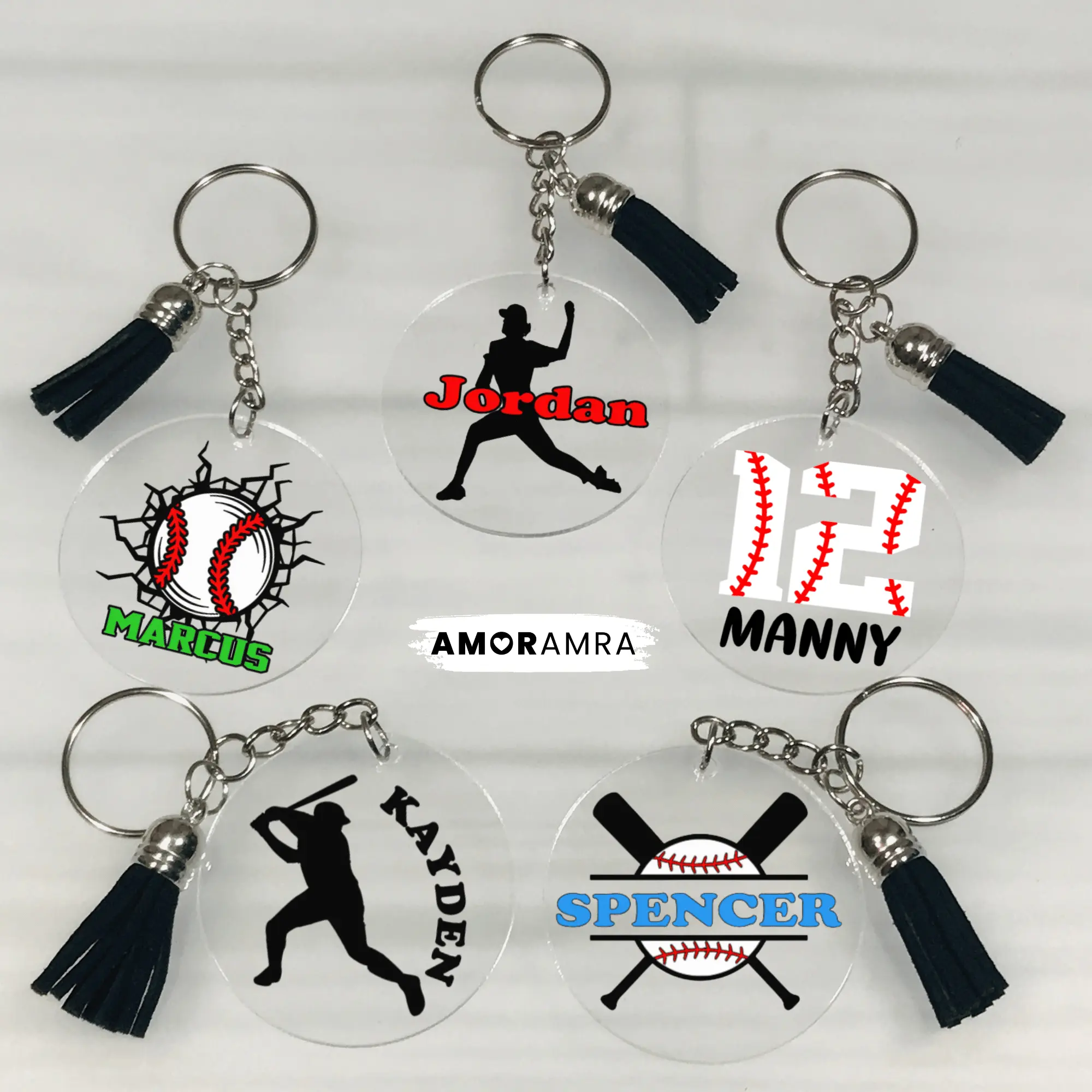 Personalized Baseball Keychain, Baseball Bat Keychain, Baseball Team Bulk Gift, Little League Peewee Gift