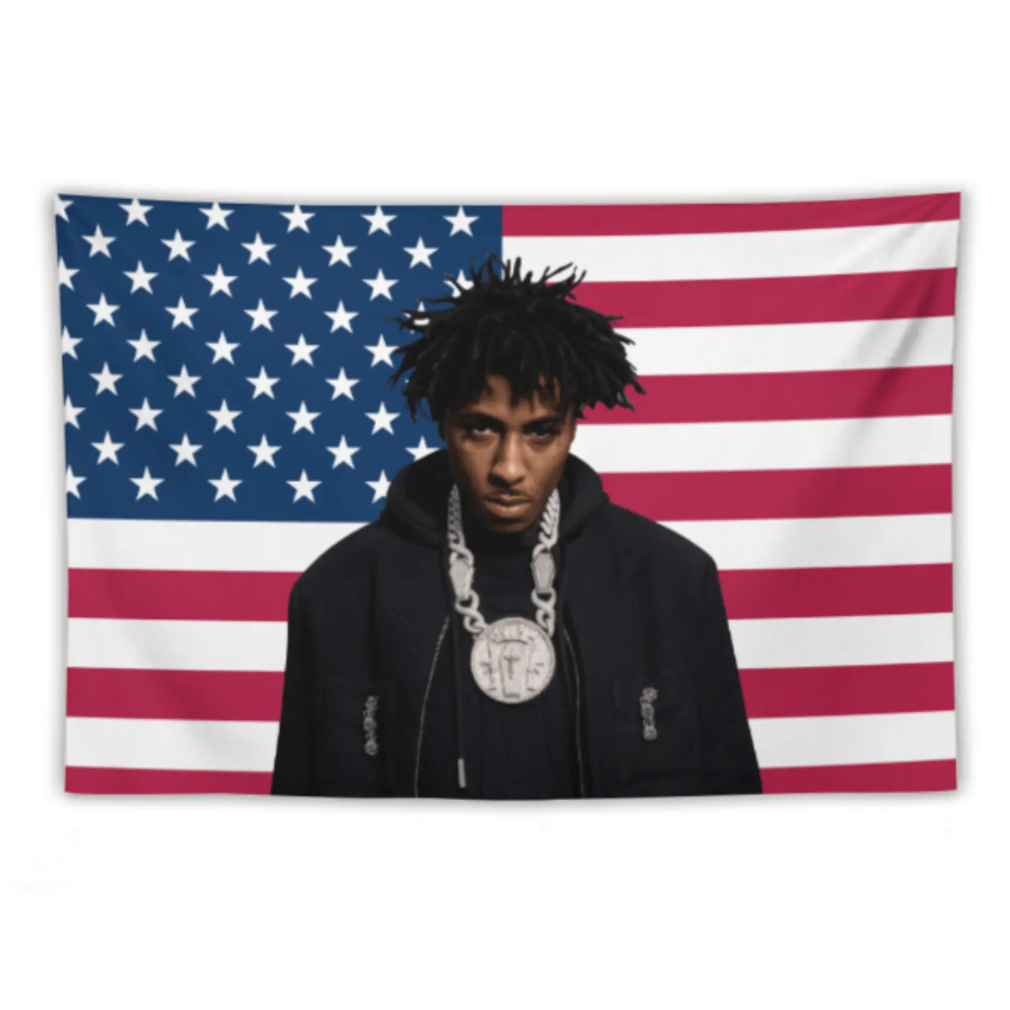Printed Wall Flag 3x5FT US Flag Themed Tapestry YoungBoy Never Broke Again Flag Decorative Tapestry for Home College Dorm Decor
