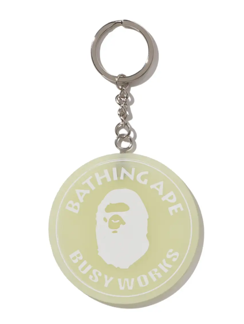 Bape Busy Works GID Keychain Yellow
