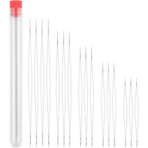 16 count Big Eye Beading  Seed Beads  Beading Embroidery  for  Making Collapsible Beading  Set Long Straight Hand Sewing Beading  with  Bottle (5 Sizes)