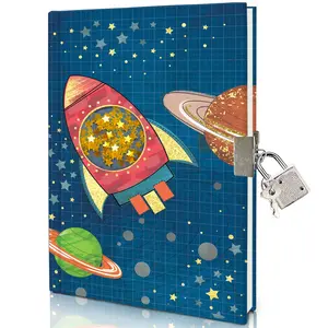 Diary with Lock, Cute Diaries Travel Diary Notebook 7.1x5.3 Inch 160 Pages Journal Secret Notebook with Lock and Key for Writing Drawing Gift