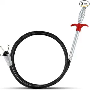 A must-have tool for home use: an ultra flexible 78 inch steel wire claw tool with 4 mechanical fingers, used for picking up garbage bins, drainage pipes, and toilet hoses