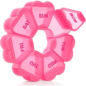 Large Weekly Pill Organizer, Pill Box 7 Day, Daily Vitamin Case Large Capacity Compartments, Pill Containers for Fish Oil Medicine Supplements