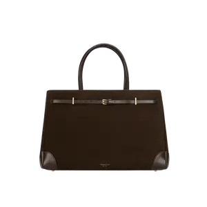 Espresso Suede Book Tote Bag 33 (Pre-Order Only)