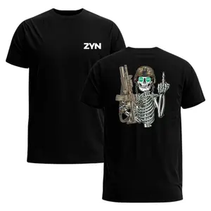 ZYN Operator Skeleton Tee – U.S. Army Infantry 11 Bravo Inspired Graphic T-Shirt Featuring Tactical Skull Design, Full Color Unisex Streetwear With A Savage Twist, Casual Fit For Men In All Sizes