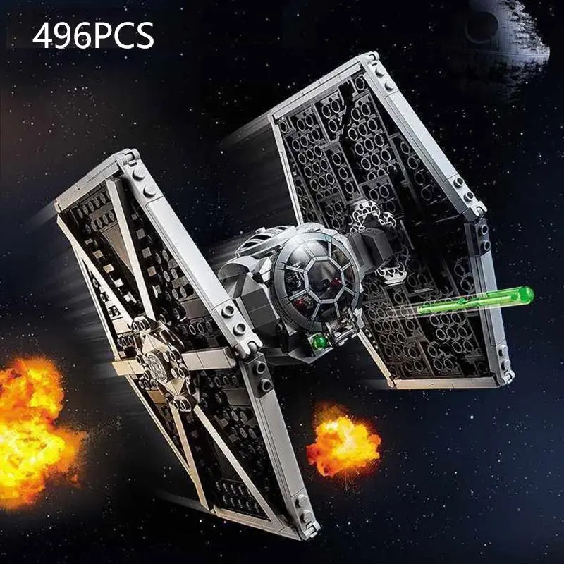 Space style TIE Fighter Building Blocks, Imperial X-wing Fighter Blocks Kit, DIY Building Model, Building Toys for Teens, Birthday Gift for Boys, Assembly Building Blocks, Model Building Kits