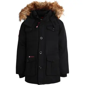 CANADA WEATHER GEAR Boys' Winter Jacket - Heavyweight Water and Wind Resistant Hooded Parka Ski Jacket for Boys, Black, Size 18/20