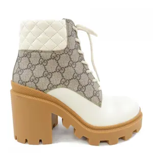 Pre-owned GUCCI Canvas Small Leather Goods GG Supreme Boots