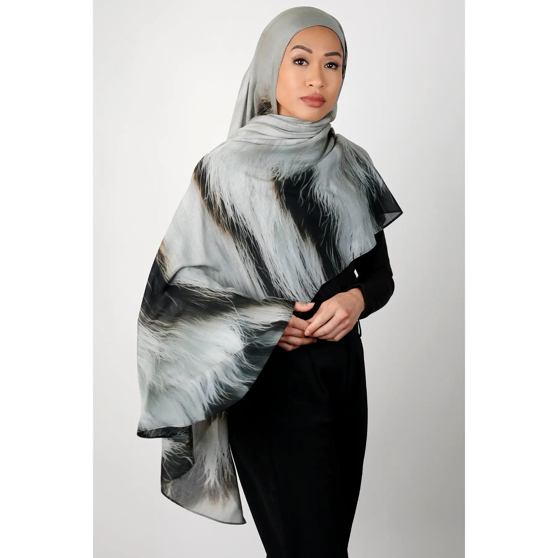 Icy Tiger Print Modal Hijab