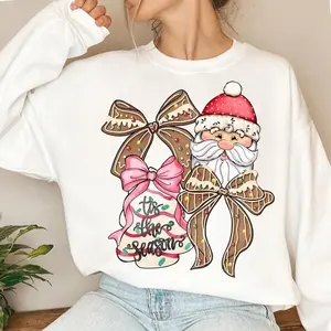 Gingerbread Santa Christmas Sweatshirt, Retro Checkered Christmas Sweatshirt, Vintage Santa Claus Sweatshirt, Cozy Holiday Gingerbread Sweater, Cute Christmas Pullover for Women