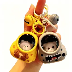 Cute Bear Bag Charm Night Light Keychain • Kawaii Ambient Light Pendant • Claw Machine Gift For Girls fathersdaygiftideas
