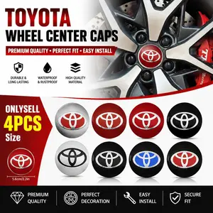 4Pcs 56mm Car TRD Badge Logo Ring Style Wheel Center Sticker Badge Sticker Decoration Accessories Car Wheel Decoration Accessories Suitable for Hilux Tacoma TRD Pro 4Runner TRD Pro Tundra TRD Pro Camry TRD RAV4 TRD Off-road Edition 86 TRD Sequoia TRD Pro