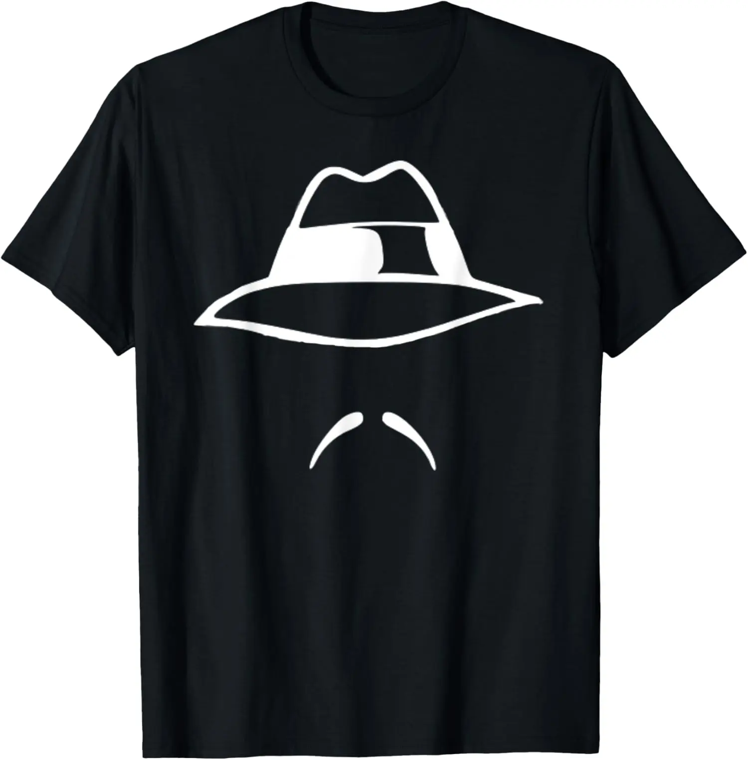 Mens Lowrider Hat & Moustache Chicano Cholo Latino Low Rider T-Shirt Casual Crewneck