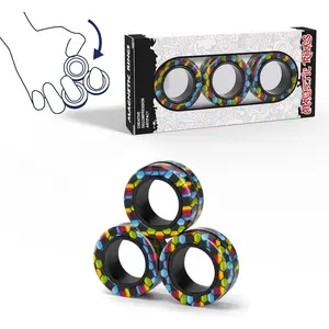 Magnetic Fidget Spinner Rings - Anxiety Relief Adult Toys, ADHD Therapy Magnets for Teens and Kids (3PCS)
